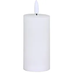 Chic Antique Stumpenkerze mit LED inkl. Batterie, H10/Ø5 cm, weiss