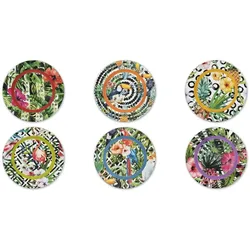 Excelsa Set mit 6 Unterirdisch Tropical Chic Kunststoff 33x1,5x33 cm Bunt