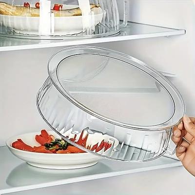 Spritzschutz für die Mikrowelle mit Griff – hitzebeständiger Deckel aus lebensmittelechtem Kunststoff zum Aufwärmen, Backen und Kochen im Freien
