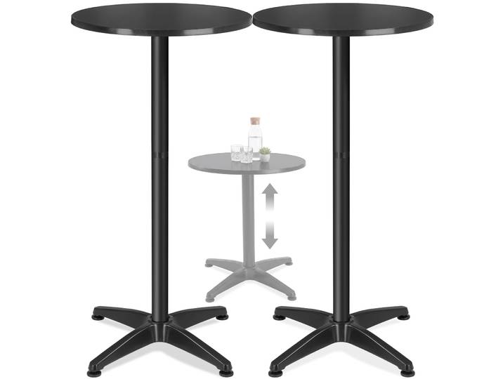 Aluminium-Bistrotisch Frederic Ø 60 cm, höhenverstellbar - schwarz