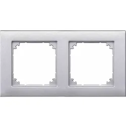 Merten M-PLAN Rahmen, 2f, aluminium, matt, Kunststoff, geeignet für Geräteeinbaukanal, geeignet für Unterputz-Installation