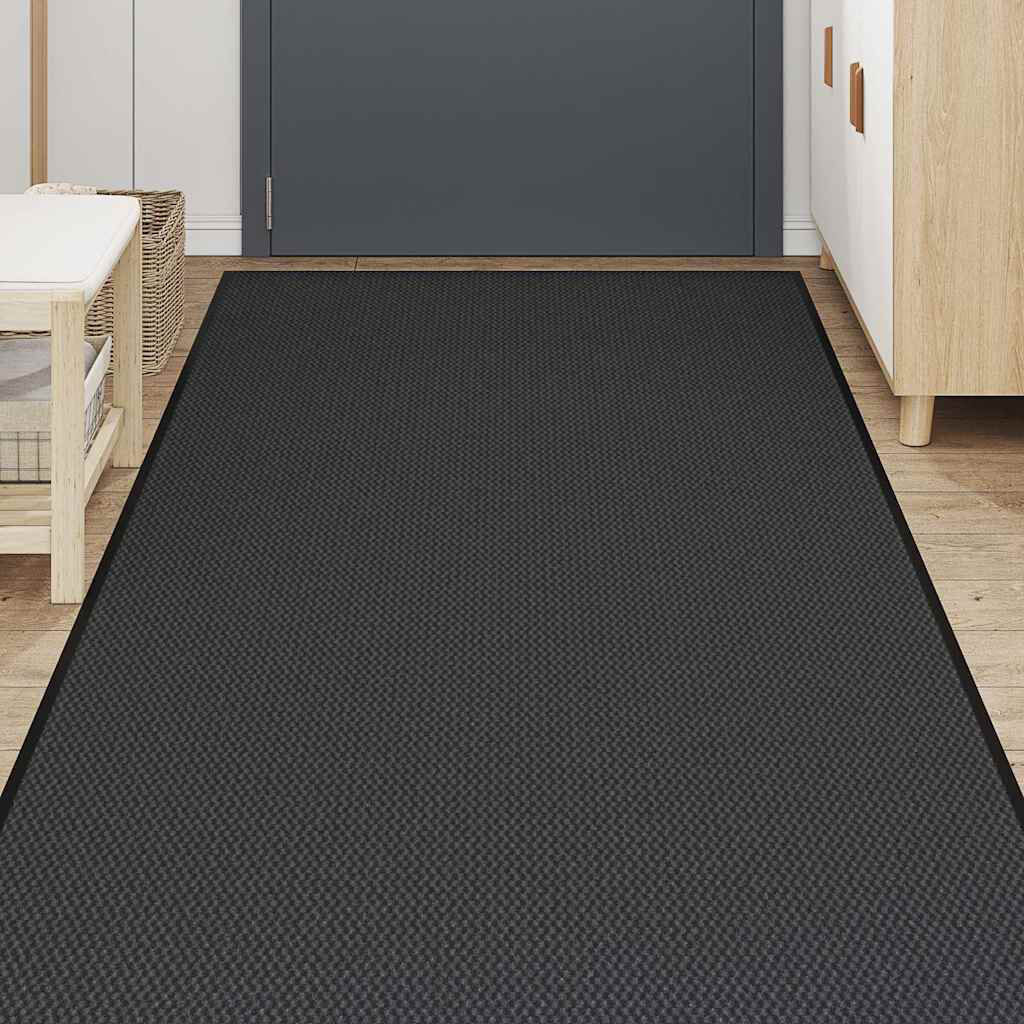 Ebern Designs Non-Slip Indoor / Outdoor Door Mat Black 115cm W x 500cm L