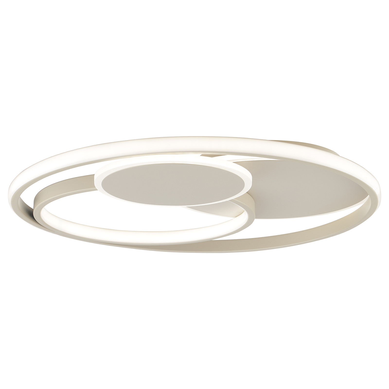 home24 LED-plafondlamp Runda type B, beige, Ø 50 cm