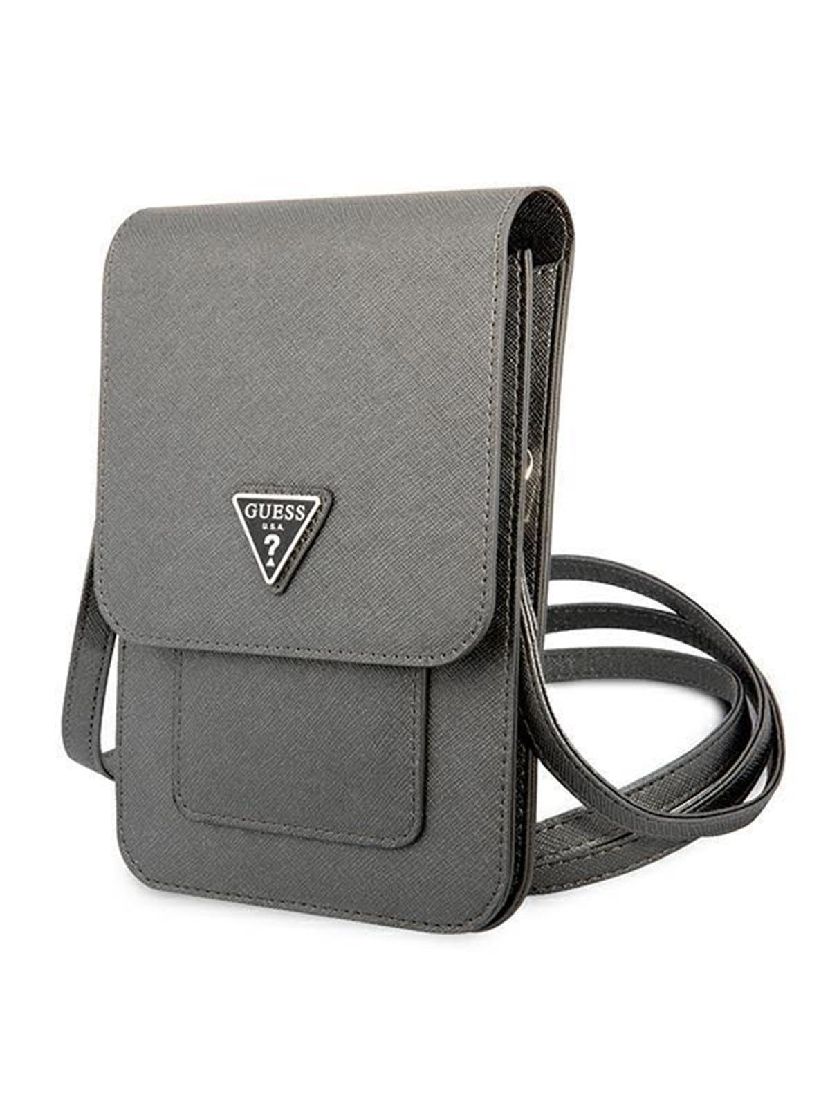 GUESS Handbag GUWBSATMGR gray / gray Saffiano Triangle