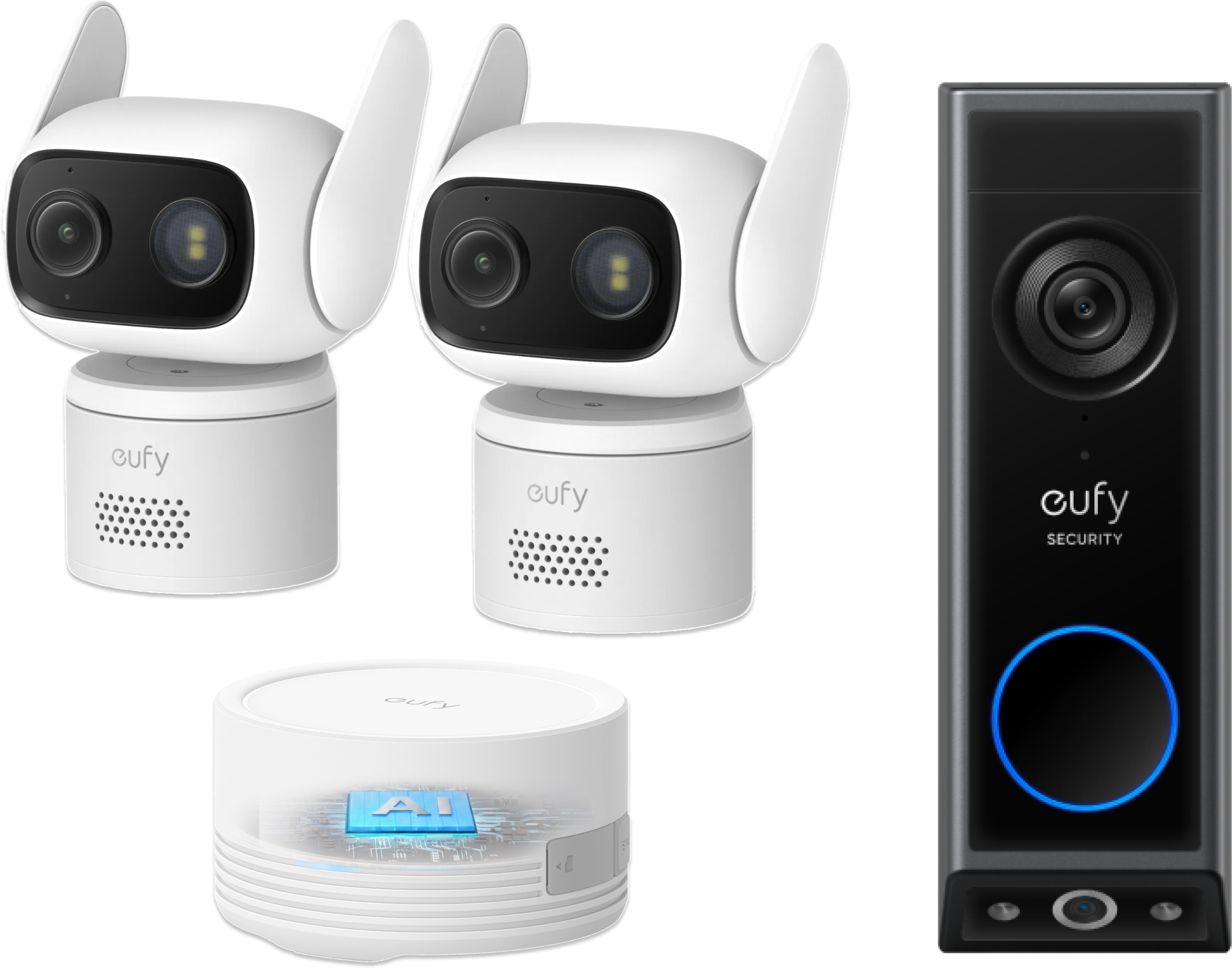 Anker eufy Überwachungskamera C31 2-Kamera-Set, und Türklingel Kamera E340 White
