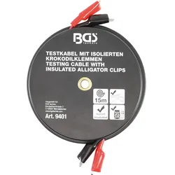 BGS 9401 Krokodilklemmen Kabelbox selbstaufrollend 15m