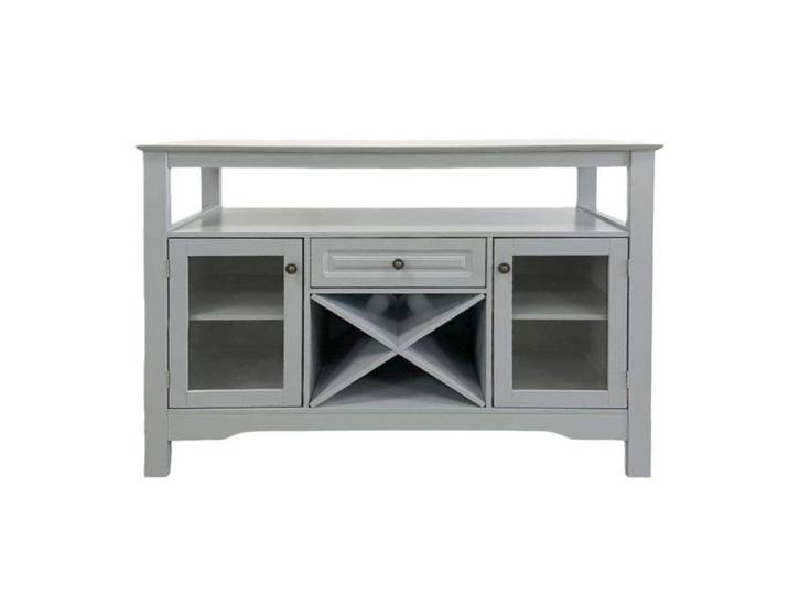 Buffet Multifonction Gris 116x40x82cm Beaucoup de Rangement Salon Salle à Manger Bureau Moderne Élégant