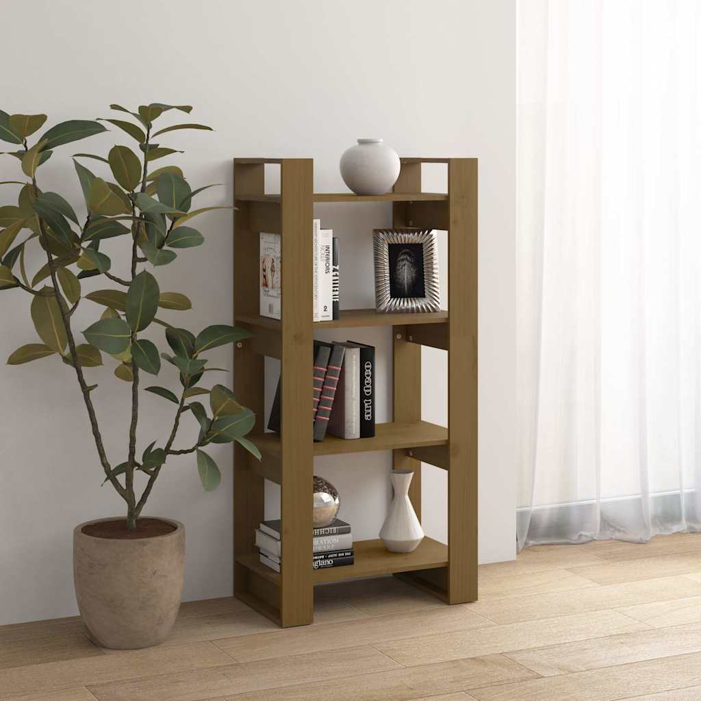 vidaXL Bibliothèque/Cloison Marron miel 60x35x125 cm Bois massif