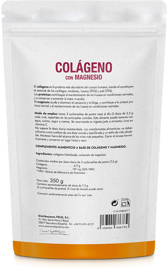 Ana Maria Lajusticia Colágeno Com Magnésio em pó 350 gr