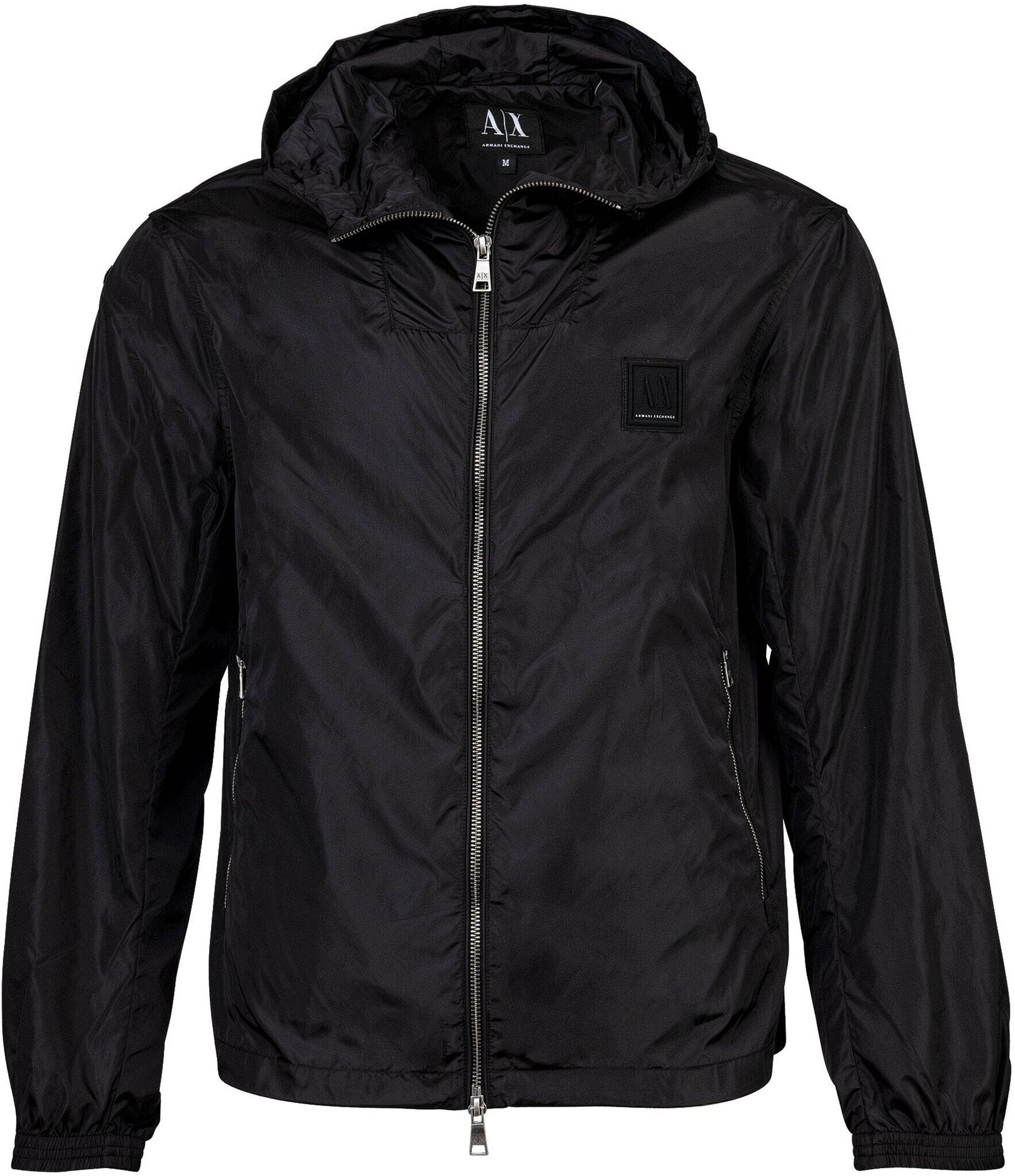 Windbreaker ARMANI EXCHANGE "Übergangsjacke Blouson Jacket", Herren, Gr. L, schwarz, Obermaterial: 100% Polyamid PA., Jacken Windbreaker