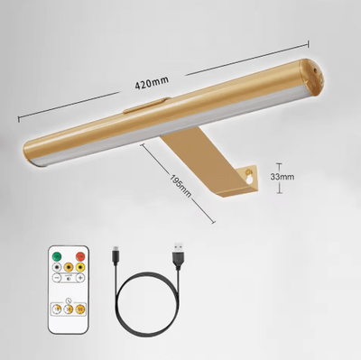 Inspire Picks Rechargeable Wireless Picture Wall Lamp Battery Operated Gallery Light With Remote Control ymbd02 gold tricolor(3000 6500k)