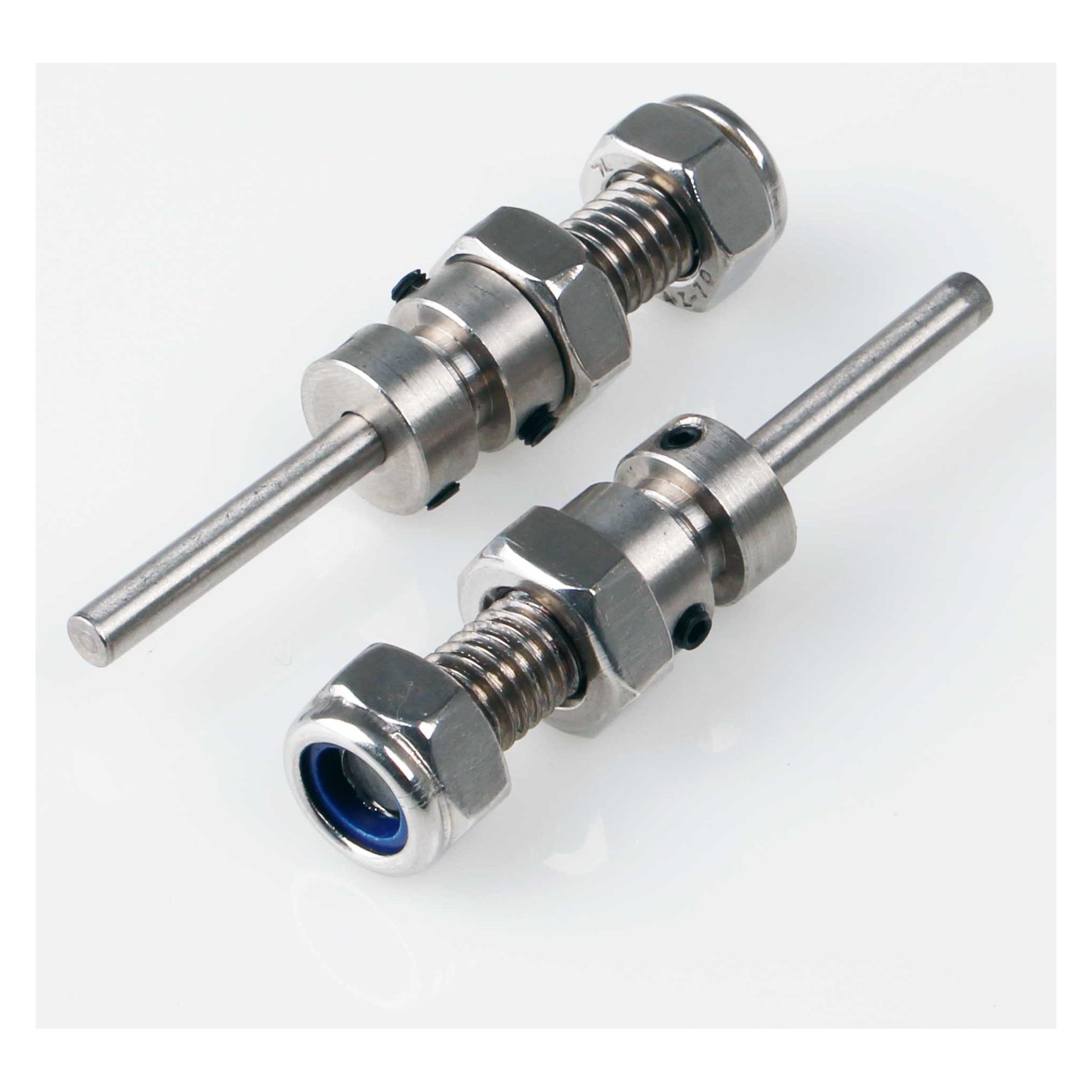 Kuza Radachsen 4x38mm Edelstahl Gesamtlänge 58mm,für 25mm Radbreite, 8mm Gewinde 2Stk. (KA03CH)