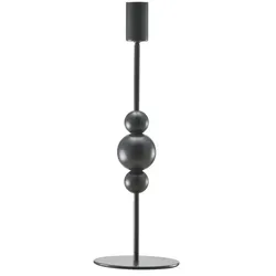 Kerzenhalter   ¦ schwarz ¦ Metall ¦ Maße (cm): H: 26  Ø: 9.0