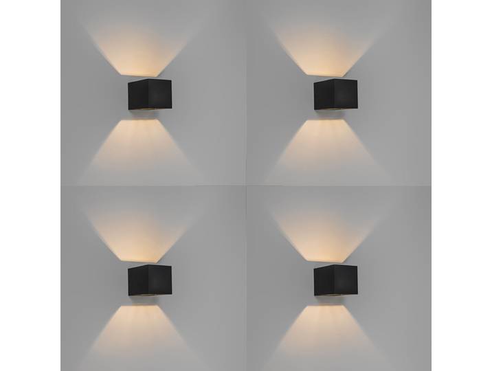 Lot de 4 appliques murales modernes noires - Transfer