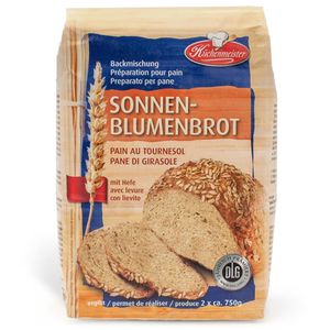 Küchenmeister Brotbackmischung Sonnenblumenbrot, mit Roggensauerteig und Hefe, 1kg