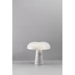 DFTP Glossy Tischleuchte Marmor in Opal weiss