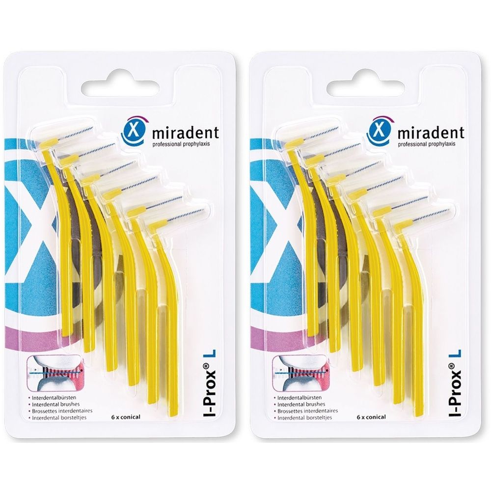 Miradent I-PROx L 0.5 Gelb x2 2x6 St Zahnbürste
