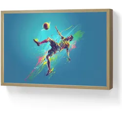 NACHTTISCHLAMPE MIT AKKU Fußballer - Farbspritzer - Farbenfroh - Ball 60x40 cm