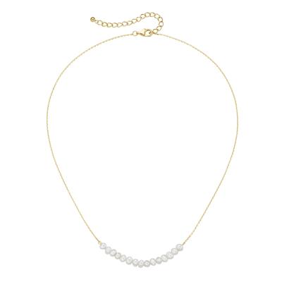 Collier SMART JEWEL "mit Süßwasser-Perlen, Silber 925", gold, Halsketten, Damen, 45cm, Silber 925 (Sterlingsilber), Collier