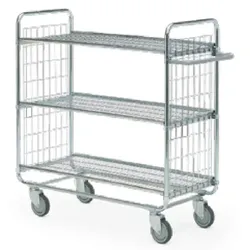 Leiterwagen Serie 100, max. 200 kg 3 Etagen 1180x460x1120 mm verzinktes Profil