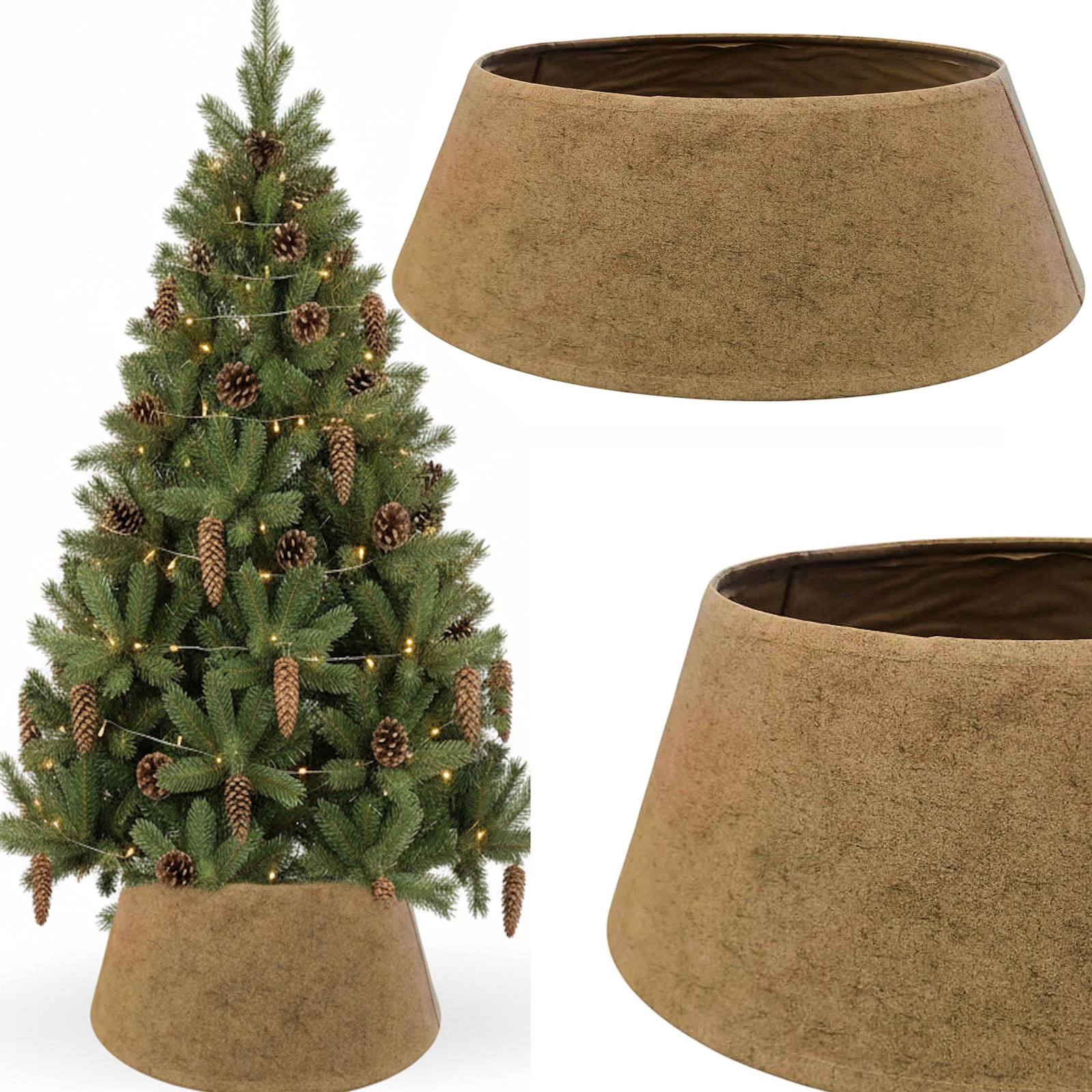 COIL Kerstboomhoes Beige Ovaal Diameter: 68 cm
