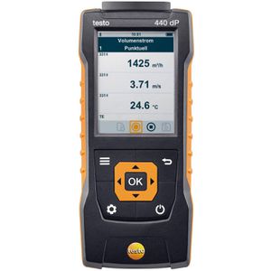 Testo Klimamessgerät 0560 4402, 440, mit Differenzdrucksensor, Bluetooth, USB, Datenlogger, für Typ K & TUC