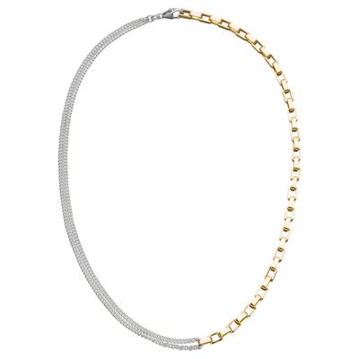 Kette ohne Anhänger JOBO "Halbkette", gold (goldfarben), Halsketten, Damen, Silber 925 (Sterlingsilber), L: 41, 925 Silber bicolor vergoldet 41 cm