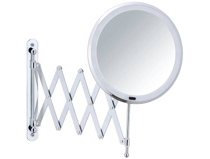 Wandspiegel WENKO Barona , grau (chromfarben), B:20cm, Metall, Spiegel, Wandspiegel, schwarz, mit LED und Touch-Funktion