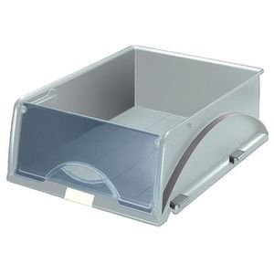 Leitz Briefablage 5231-00-85, Sorty, A4, grau, mit Frontklappe, stapelbar, Kunststoff