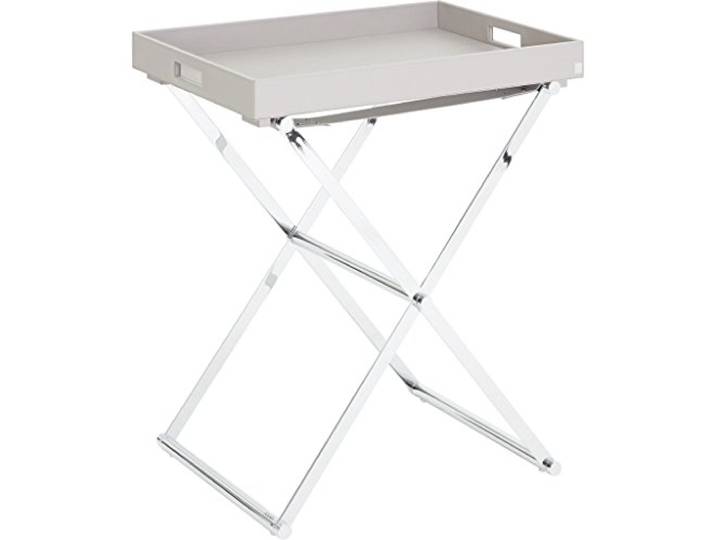 JOOP! HOMELINE, Beistelltisch klappbar mit Tablett XL, Grau u. Chrom