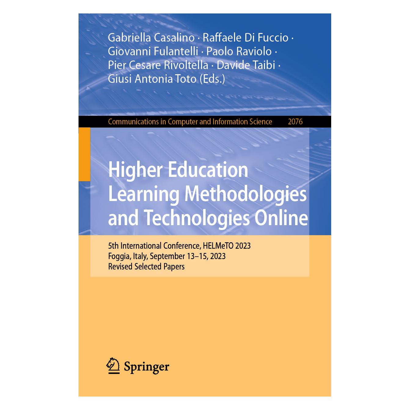 Springer Higher Education Learning Methodologies and Technologies Online (Englisch, Softcover, Davide Taibi, Di Fuccio Raffaele, Fulantelli Giovanni, Gabriella Casalino, Giovanni Fulantelli, Giusi Antonia Toto, Paolo Raviolo, Pier Cesare Rivoltella, Raffaele Di Fuccio) (57074945)
