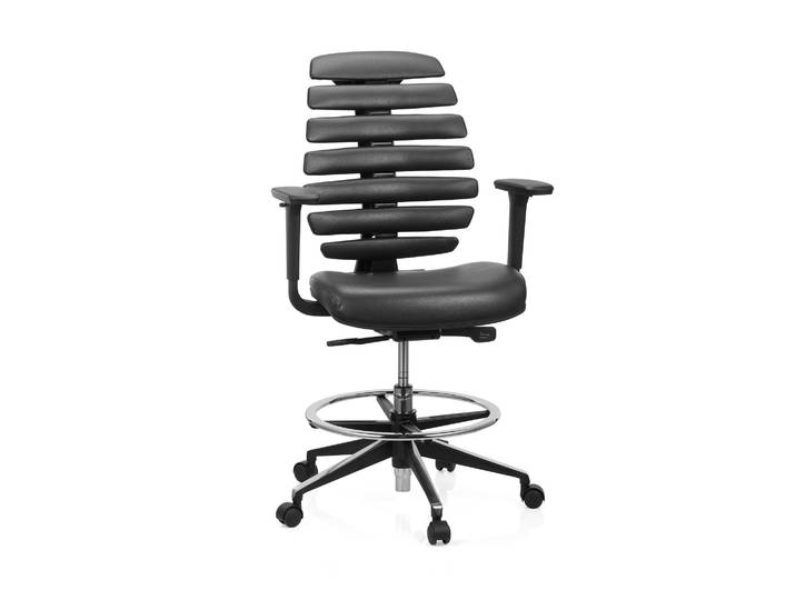 Chaise Bureau / Siège Pivotant Ergo Line Ii Work Simili Cuir Noir Hjh Office