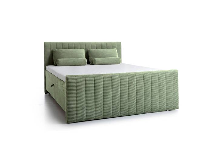 Kontinentales Bett Lullabino 180x200 cm mit Stauraum und Topper,