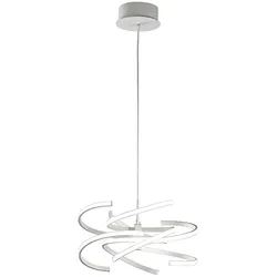 Moderne LED-Pendelleuchte aus mattweißem Metall, 60 W, dimmbar, mit Silikondiffusor, elegantes Design, Ø 47 cm – Perenz