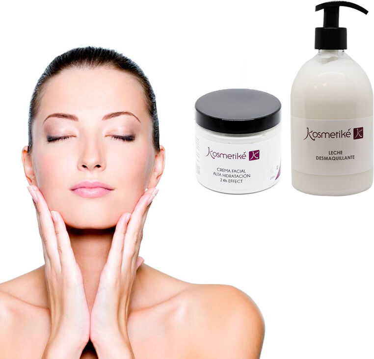 Tratamento Cosmético Pele Jovem Kosmetiké: Creme Facial Alta Hidratación 24H Effect 200 cc + Leite Desmaquillante 500 cc