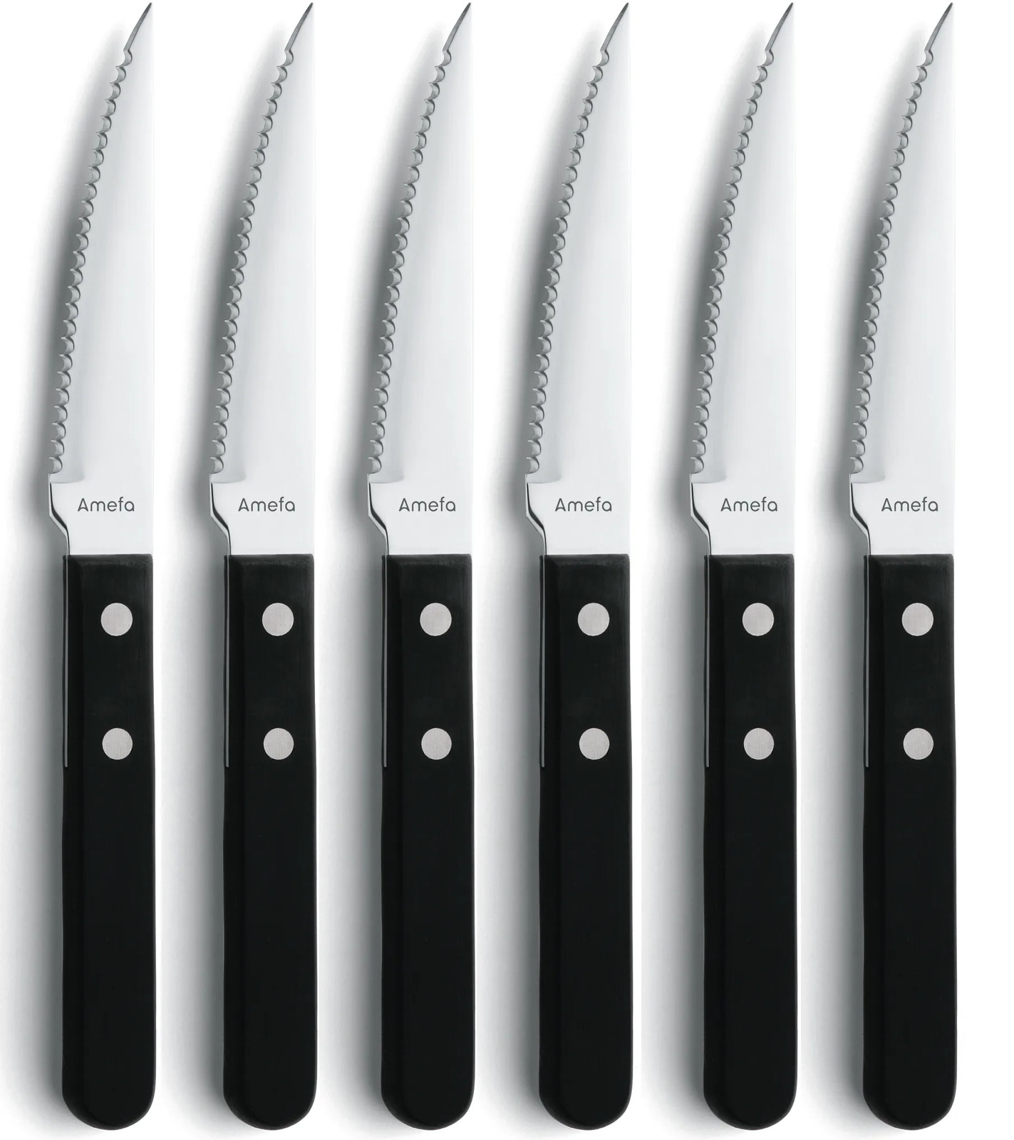 Amefa Pizza Noir grillmes 6-stuks Zwart