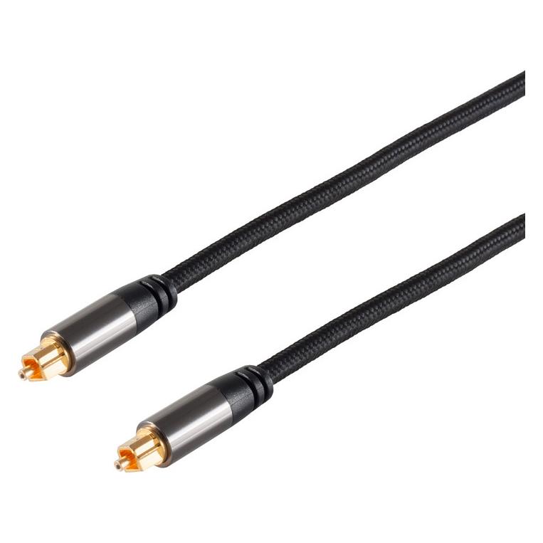 Black Cotton Lichtleiter-Kabel, 2,5 m, schwarz (2.50 m, Toslink Kabel) (20-45255)