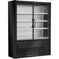Diamond Wandkühlregal, Flügeltüren - SCHWARZ (MD07/B5-R2P)
