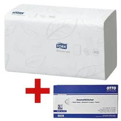 Tork Papierhandtücher inkl. Kosmetiktücherbox weiß, 25 cm