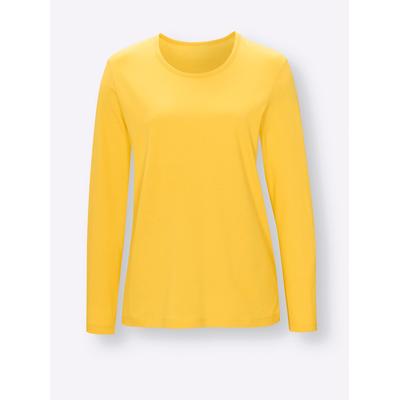 Pyjamaoberteil "Schlafanzug-Shirt", Damen, Gr. 52/54, gelb, 100% Baumwolle, unifarben, Shirts