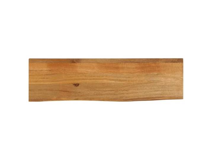 fsahslih Tischplatte 120x40x2,5 cm Massivholz Mango Eichen-Optik Rustikale Naturkante für Wohnzimmer oder Café, langlebige Möbelplatte aus Hartholz zum einfachen Kombinieren.