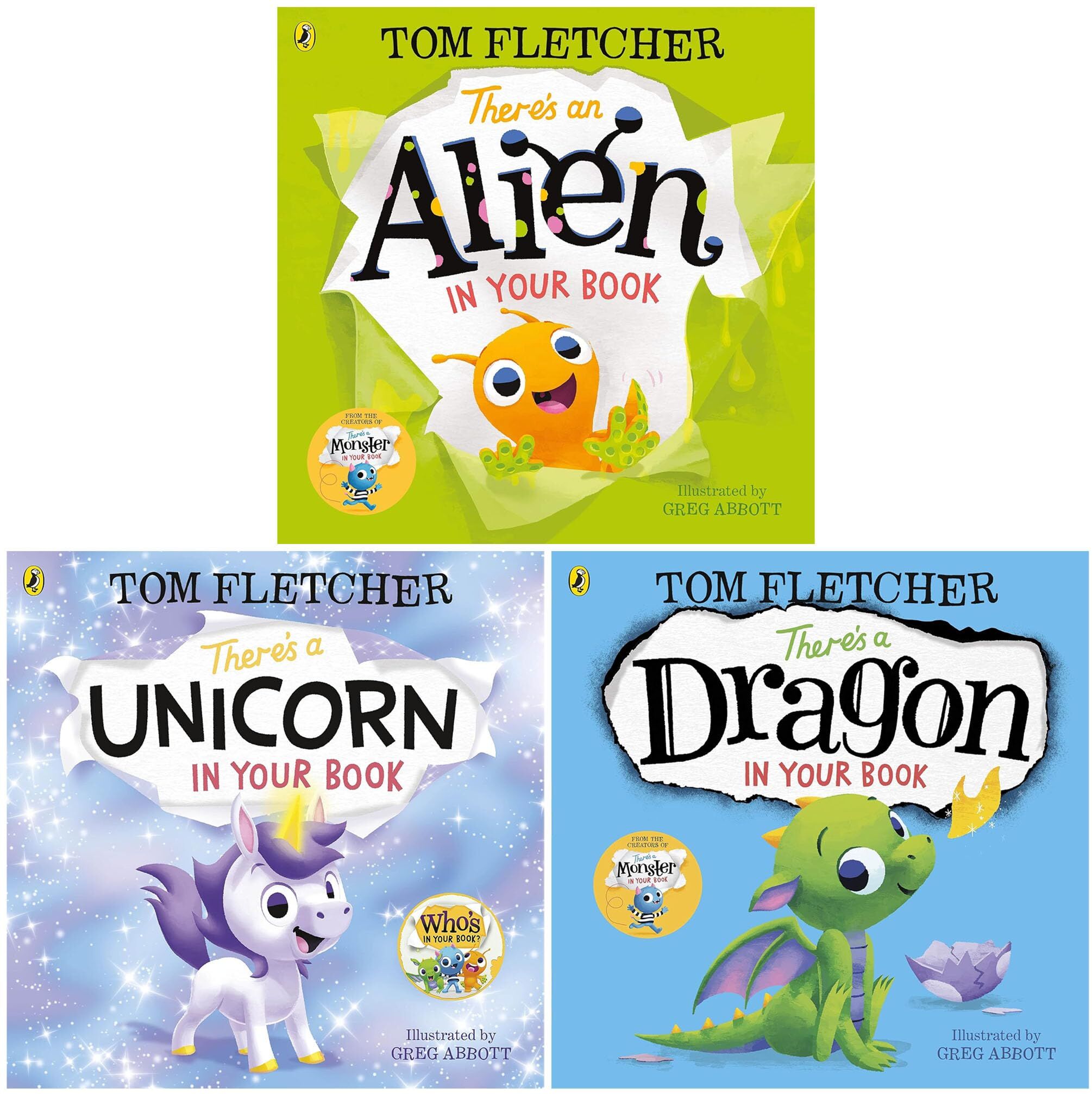 Penguin Who's In Your Book? 3 Books Collection Set by Tom Fletcher – Interactive Story Collection for Kids