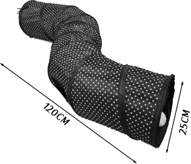 Inspire Picks CAWAYI KENNEL Cat Tunnel S Shape Collapsible Play Tube For Indoor & Outdoor Fun s Shape