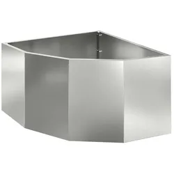 Helloshop26 - Modernes und schlichtes Eck-Pflanzgefäß 60 x 60 x 35 cm galvanisierter Stahl silber