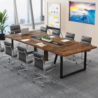 Bluebell 8FT Conference Table with Strong Metal Frame for 10 People, 94.49 L x 47.24 W x 29.53 H Inches Large Meeting Podcast Table