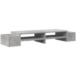 Helloshop26 - Monitorständer Schreibtischeinheit mit Stauraum Holzwerkstoff grau 02_0044925