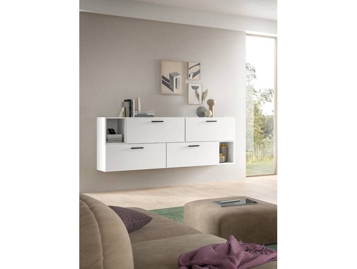 Buffet The One modèle A 176 x 97 x 34cm Blanc/Blanc