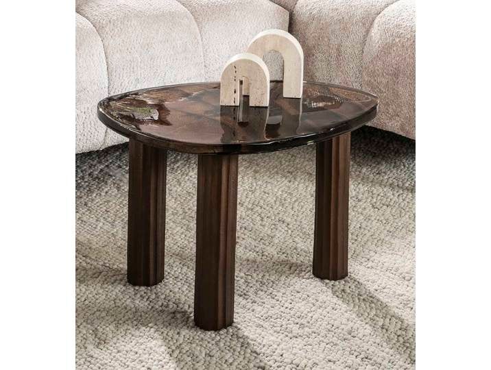Couchtisch Mira 2 , Glas , Antikkupfer