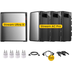 EcoFlow Stream Ultra X, All-in-One Speicher für Balkonkraftwerke, by Powerness - Stream Ultra X + 3 x Stream AC Pro | 9600Wh / 4 x Smart Plug / Selbstabholung