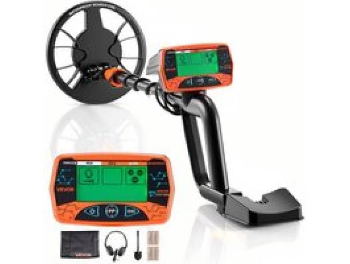 VEVOR Metalldetektor für Erwachsene 203,2 mm, Profi Metallsuchgerät mit 3 Modi, Hochpräziser Golddetektor, IP68 Wasserdichte Suchspule mit Display, Kopfhörer, Verstellbare Länge, zur Goldsuche